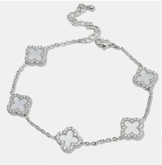 Clover Silver and white