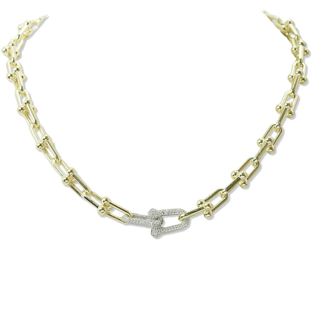 TIMELESS 14K GOLD PLATED BALL CHAIN LINK