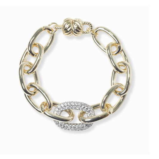 14K Gold plated oval bracelet