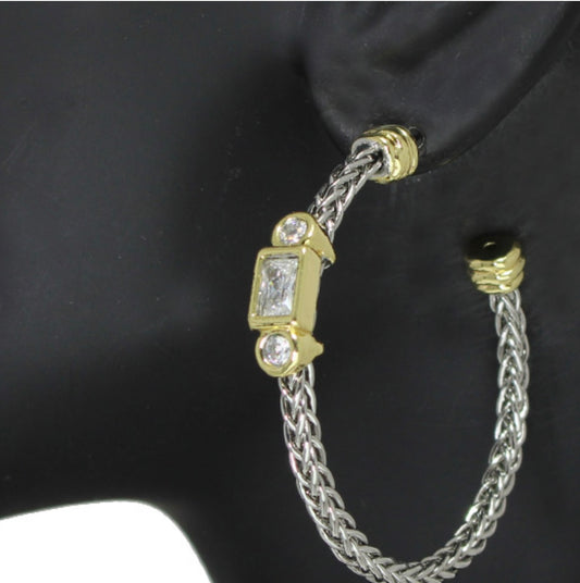 Two Tone Gold/Silver earrings