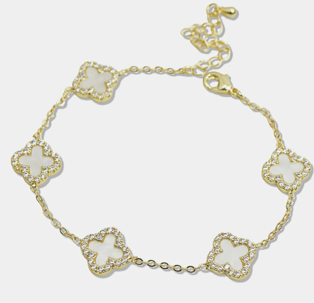 Clover Bracelet Gold and ivory