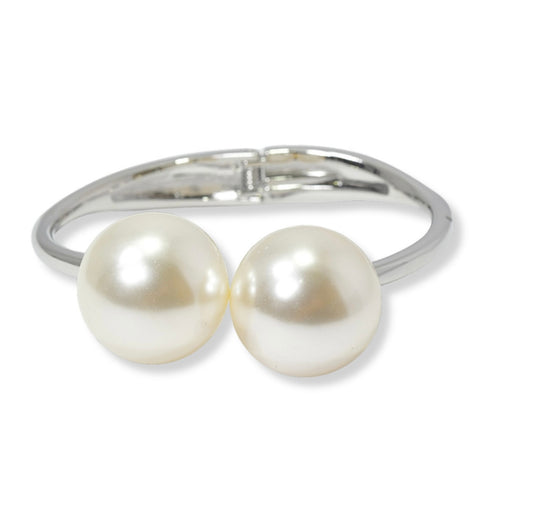Silver Pearl Bangle