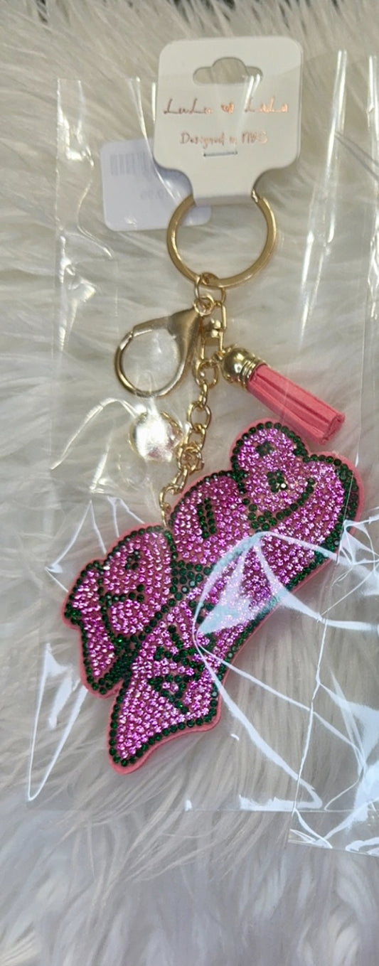 Pink and Green Keychain