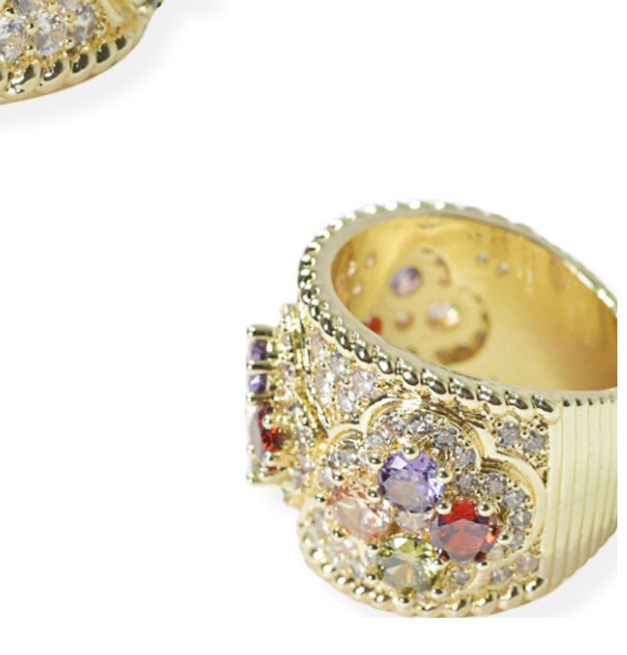 Gold/multi color ring