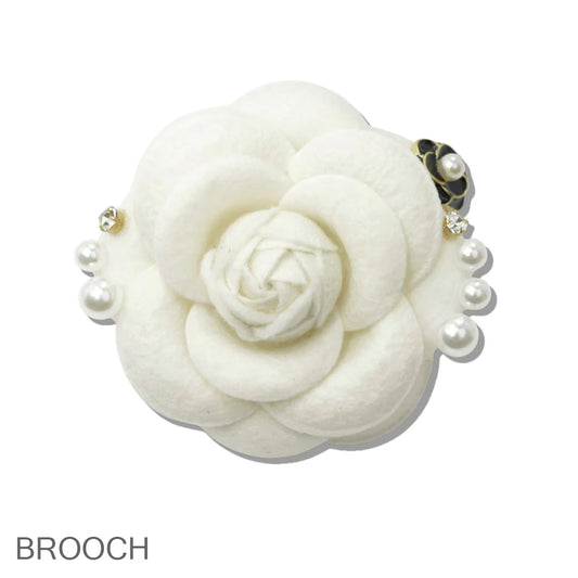 White Flower Rose Brooch