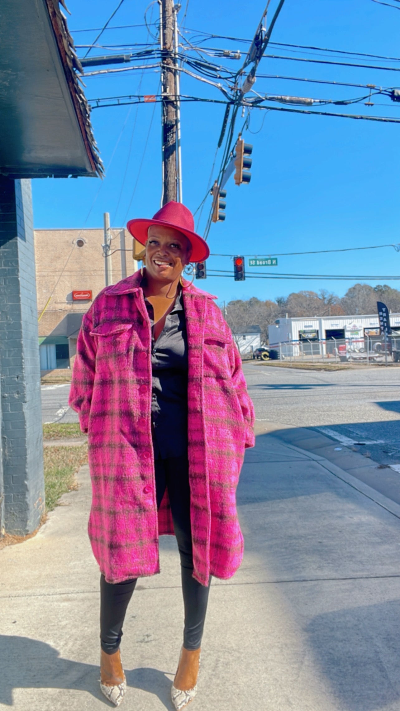 Pink Plaid oversized Shacket/Jacket