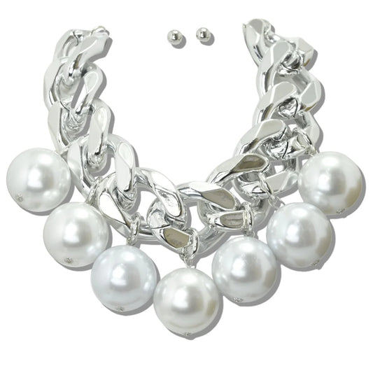 PEARL NECKLACE SILVER