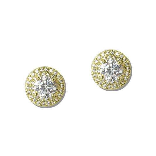 DOUBLE HALO CUBIC ZIRCONIA STUD EARRINGS