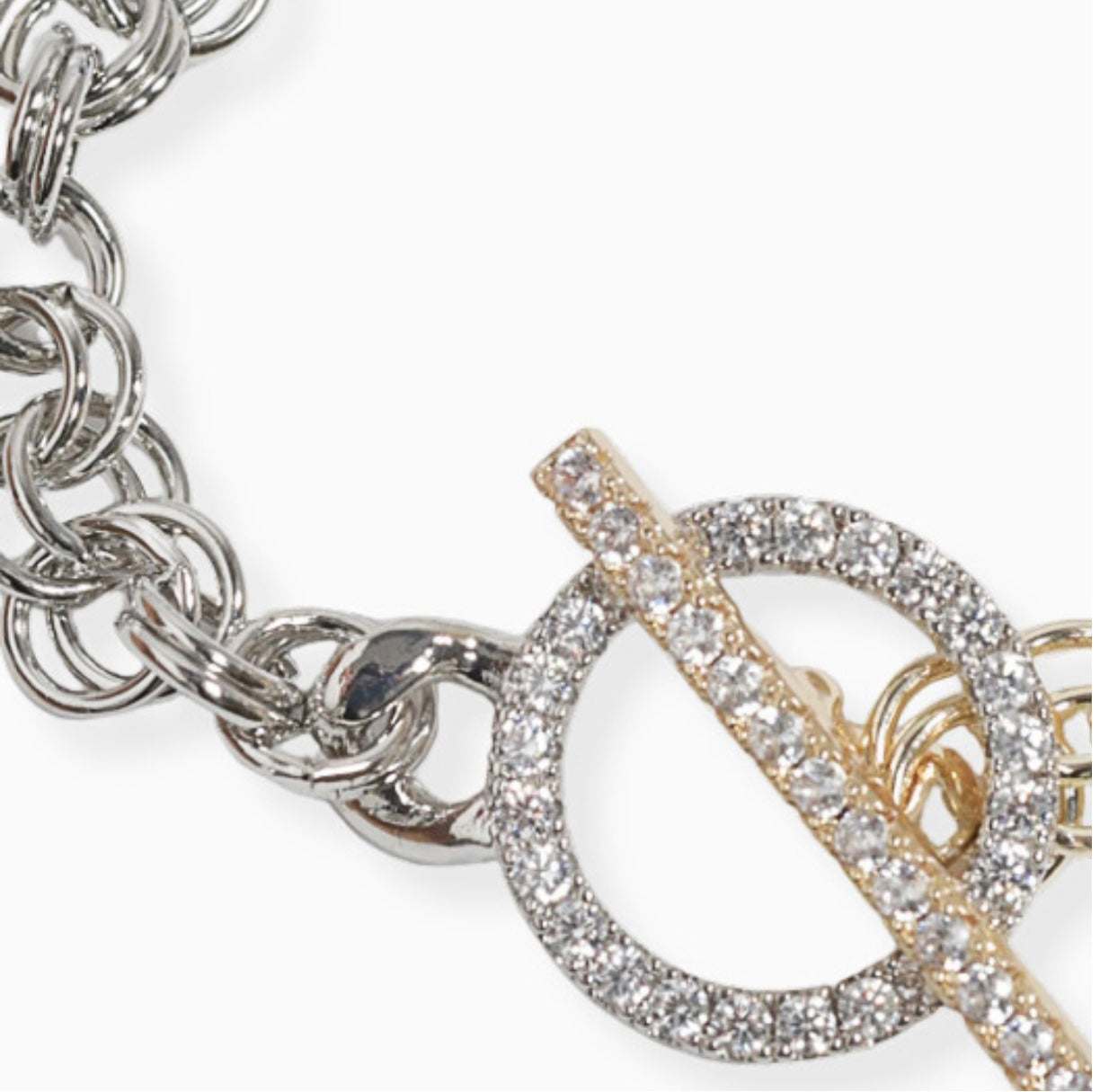 Round Paved inspired Toggle bracelet