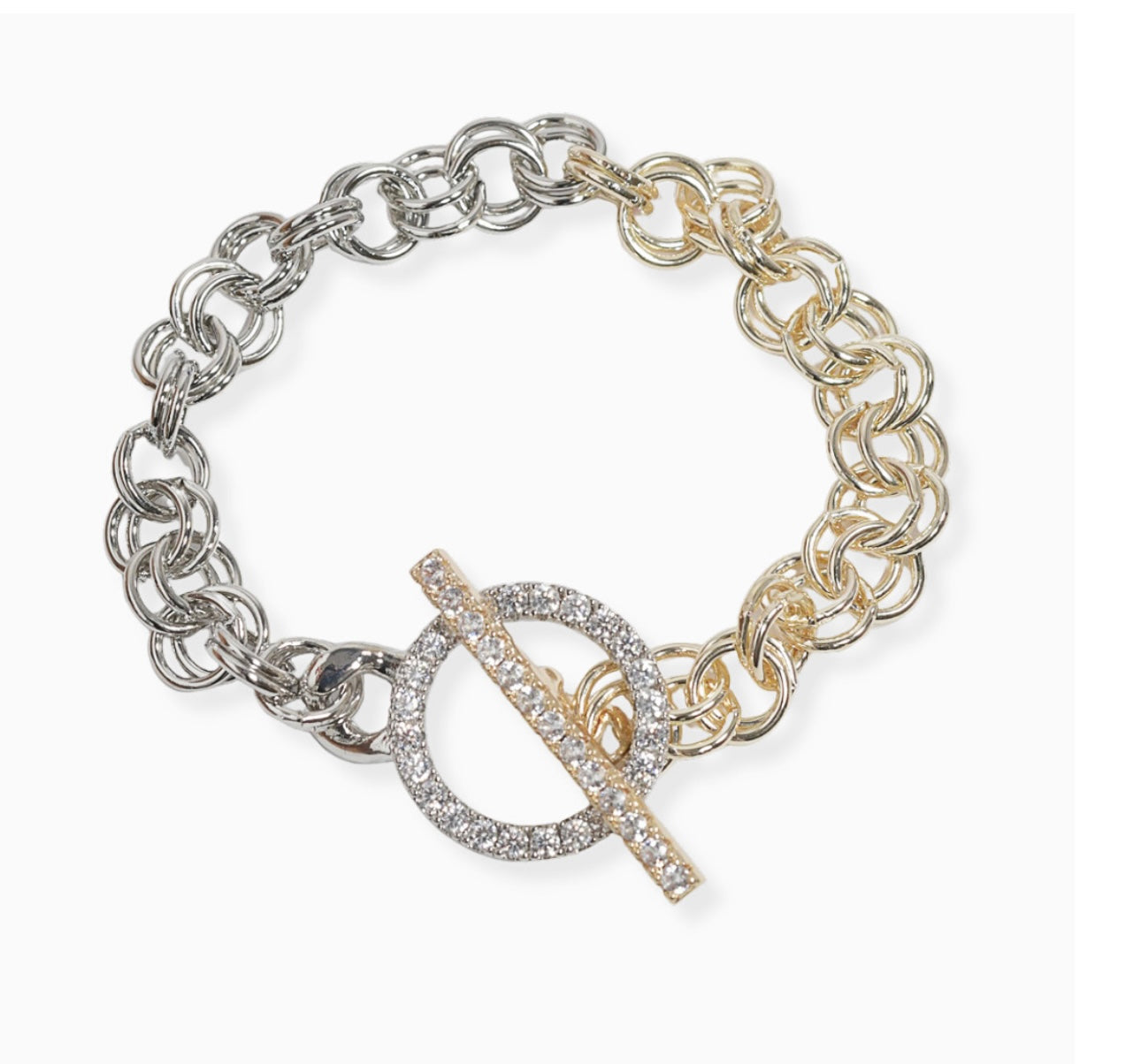 Round Paved inspired Toggle bracelet