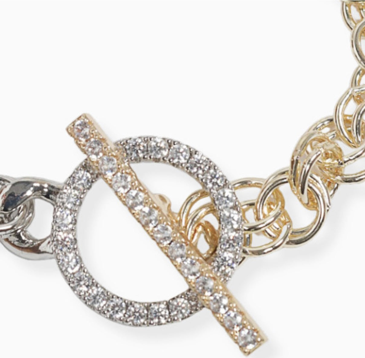Round Paved inspired Toggle bracelet