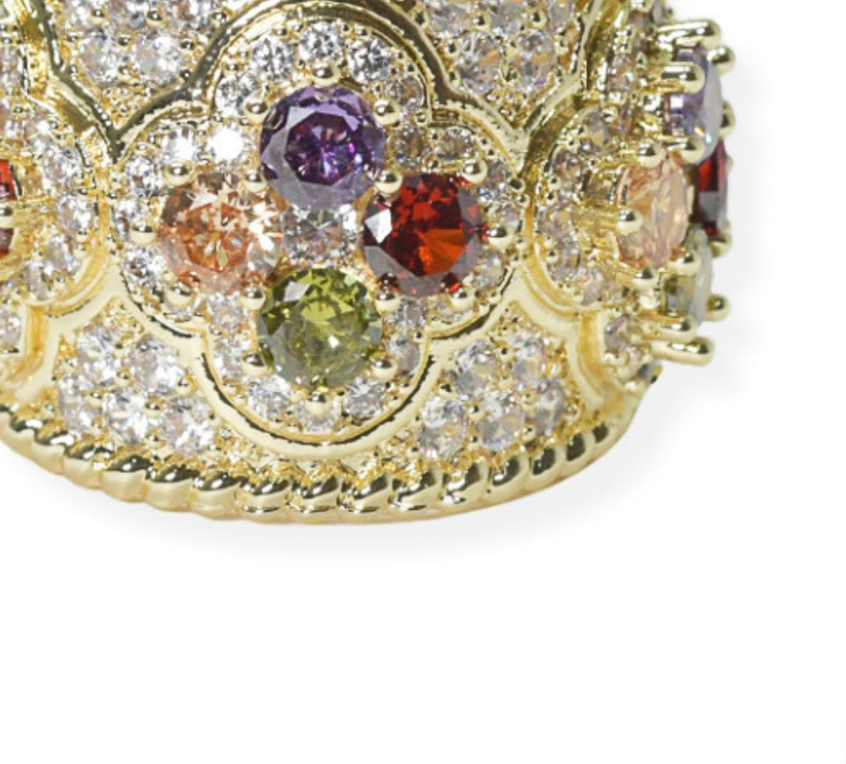 Gold/multi color ring