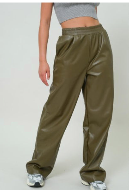 Dark Olive Leather pants