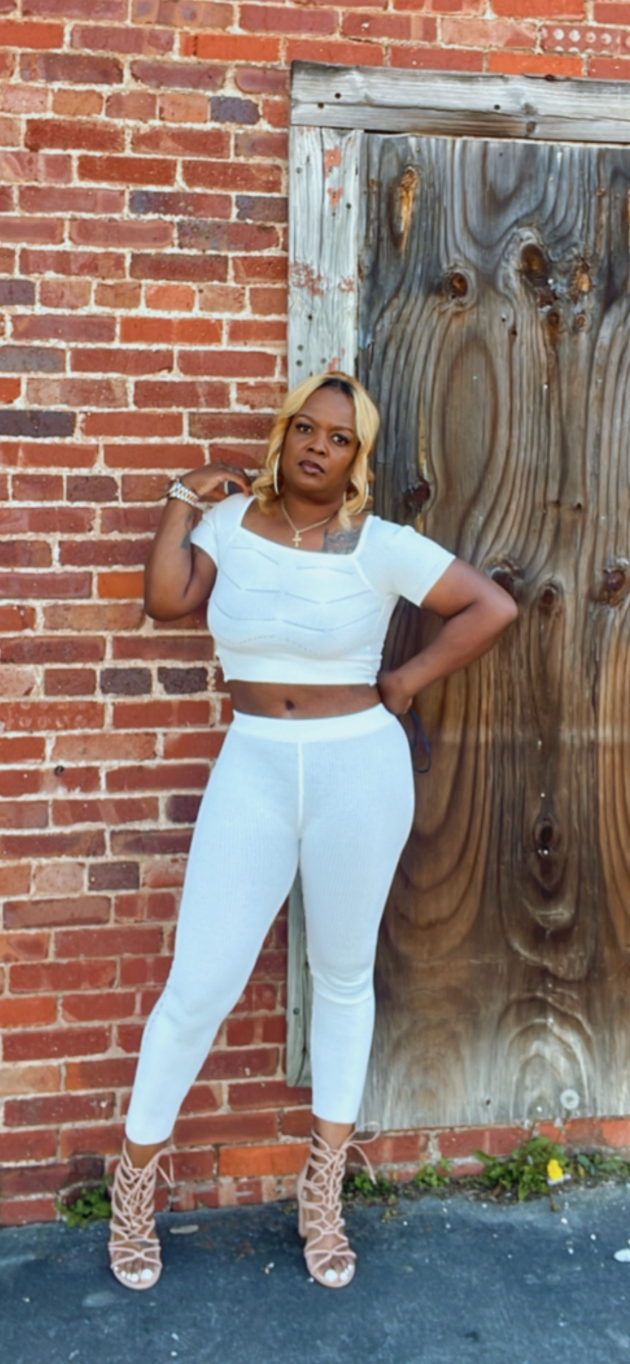 Off white two piece legging set Clearance